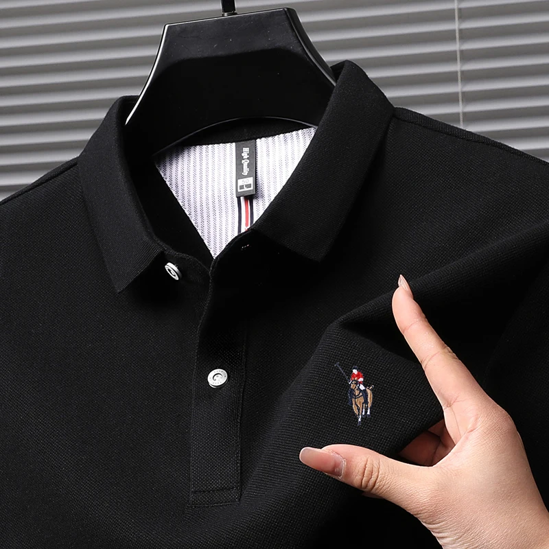 High End Brand POLO Shirt Summer New Item Pure Cotton Men\'s Short Sleeved Fashionable Exquisite Pony Embroidery Casual T-shirt