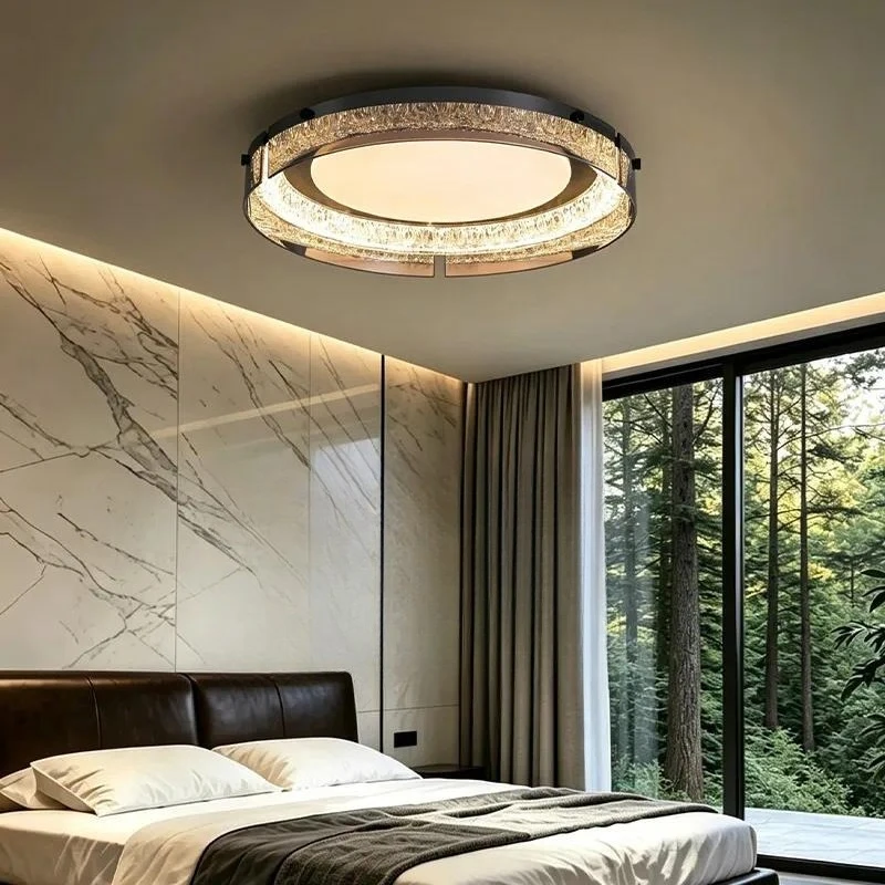 New Italian Minimalist Luxury Ceiling Light Creative Round Glass Fixture High End Modern Lamp for Master Bedroom Living