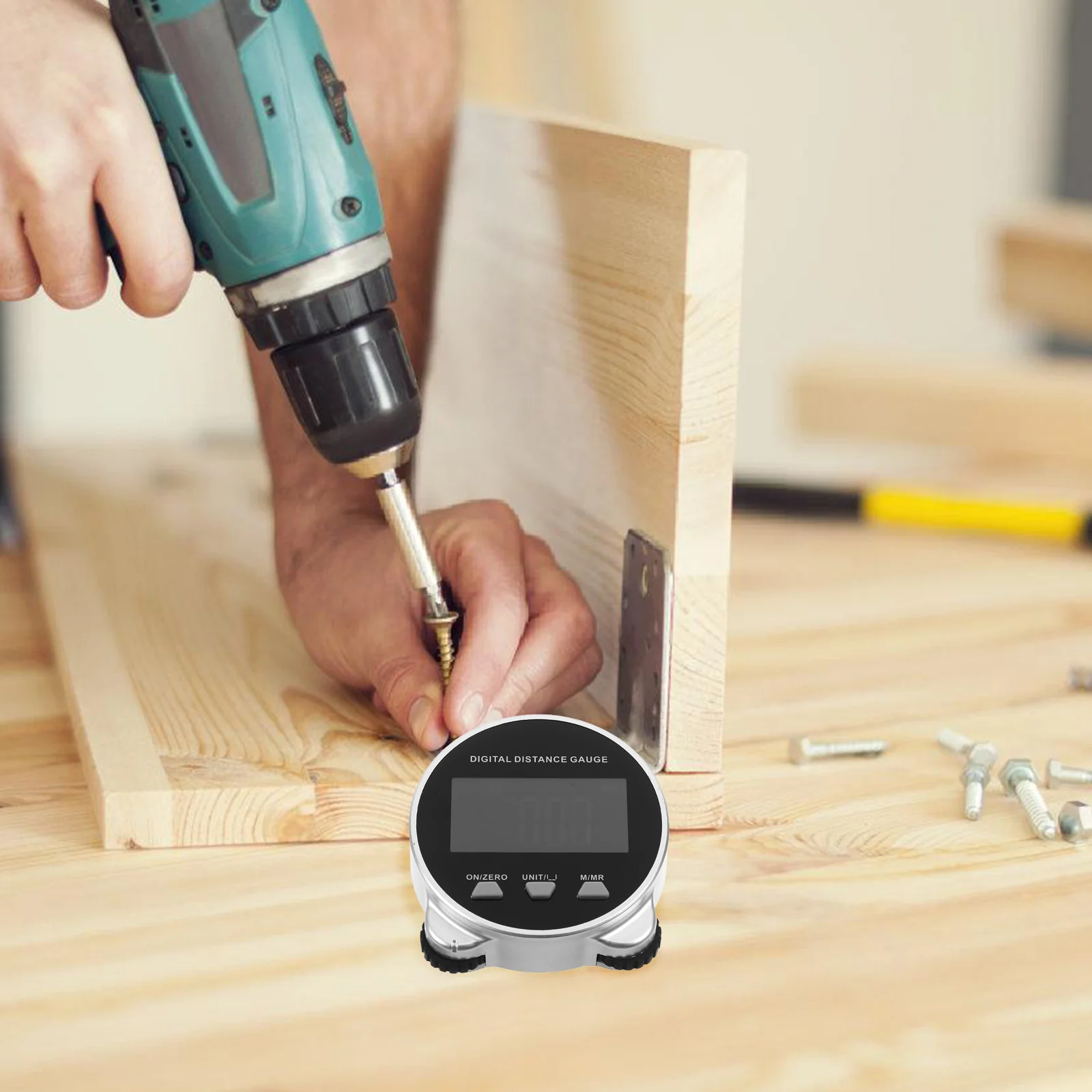 

Digital Caliper with Rolling Wheel for Cylindrical Surface Measurement - ABS Material Precision Length Diameter Circumference