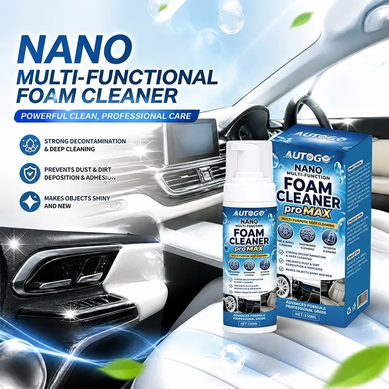 AUTOGO 150ml Nano Multi-functional Foam Cleaner ProMAX Car Interior Cleaner Foam Stain Remover for Leather Seat Dashboard Wheel