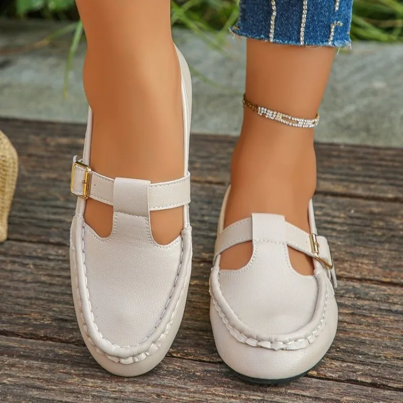 المرأة الجديدة بولي Leather جلد السيدات المتسكعون الرجعية لينة وحيد أمي الربيع الشقق أحذية امرأة موضة مكتب أحذية أنيقة ماري جين الأحذية