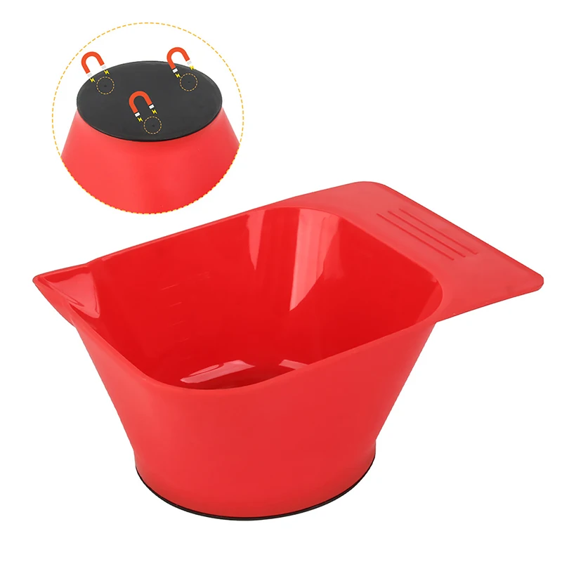 1Pcs Hair Color Mixing Bowls Red Toothed Oil Baking Bowl Dye Bowl Hair Coloring Tool Bowl Hair Supplies Hair Cutting Tool