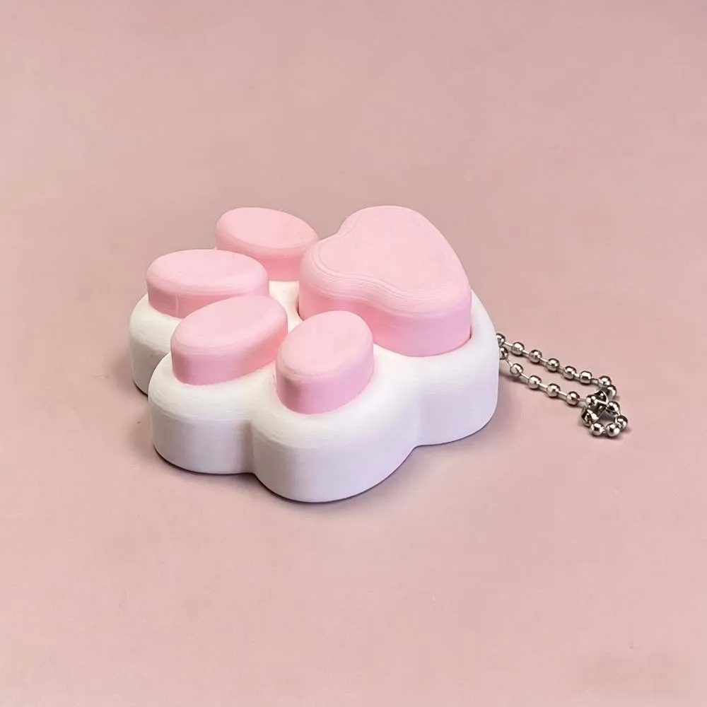 3D Printed Foods Clicker Key Chain Cat Paw Pendant Love Heart Button Henhouse Key Ring Cartoon Tortoise Simulation Cake