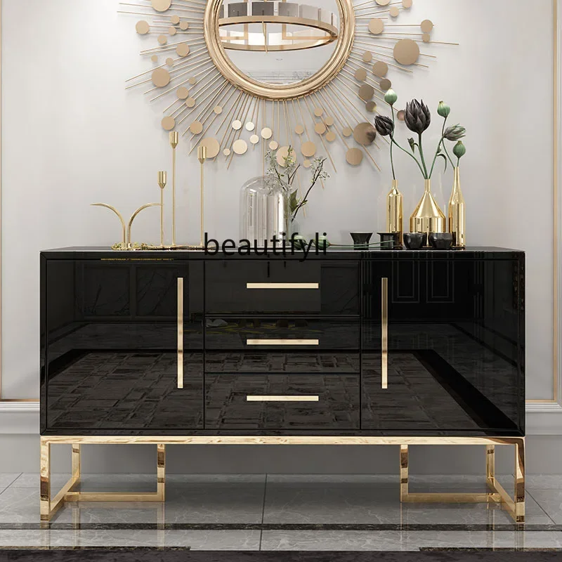 

CXH Sideboard Modern Minimalist Marble Entrance Cabinet Stone Plate Storage Shoe Cabinet