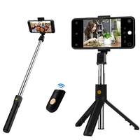 2 In 1 Mini Wireless Bluetooth Selfie Stick Foldable Tripod Extendable Monopod with Remote shutter For IOS Android For All Phone