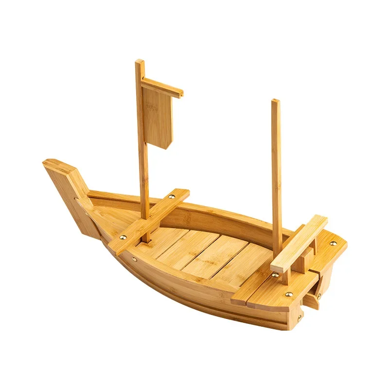 

JC Creative Bamboo Wooden Sushi Boat Sashimi Plate Japanese Cuisine Hot Pot Seafood Platter Sashimi Bamboo Wooden Plate