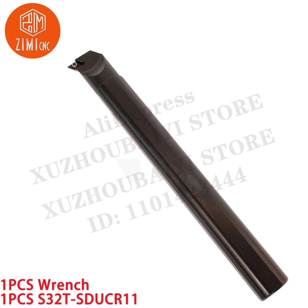 1ชิ้นS32T-SDUCR11 เครื่องกลึง CNC ภายใน ที่จับเครื่องมือกลึง + 10 ชิ้น DCMT11 เม็ดมีดคาร์ไบด์ เครื่องกลึงโลหะซีเอ็นซี เครื่องกล เครื่องมือตัด