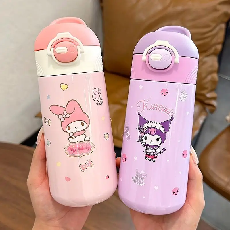 

Новая милая детская изолированная чашка Sanrio Kuromi Kitty Cinnamoroll с героями мультфильмов, студенческая чашка для воды из нержавеющей стали 316, специально