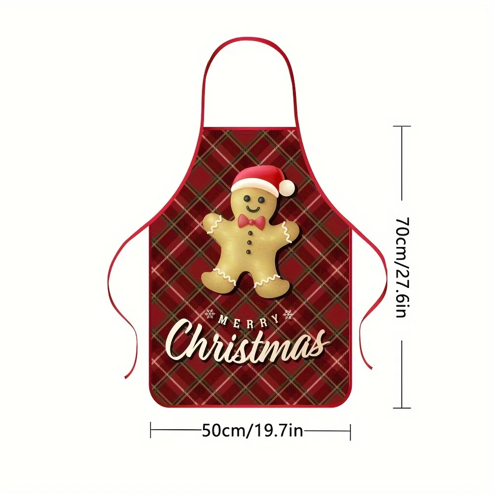 1 Piece, Classic Gingerbread Man, Christmas Tree Anti-Fouling Apron, Party Holiday Dress