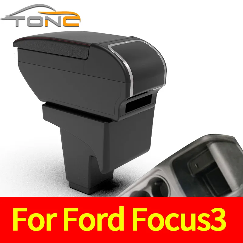 

For Ford focus 3 Armrest box For Ford Focus mk3 III Car Armrest box Center Storage box Interior Retrofit Car Accessorie