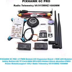 PIXHAWK 6C PRO biała powłoka PX4 32 Bit kontroler lotu Autopilot z 4G SD wbudowanym brzęczykiem radiowym telmetrią V6