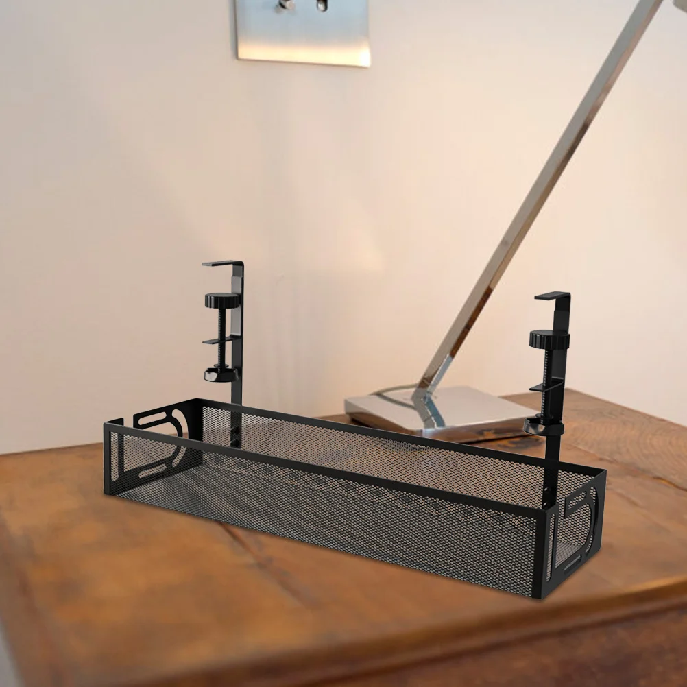 Under Desk Cable Management Tray Mesh Grid Organizer for Wire Storage Desktop Cord Holder Cable Rack Office Home Use