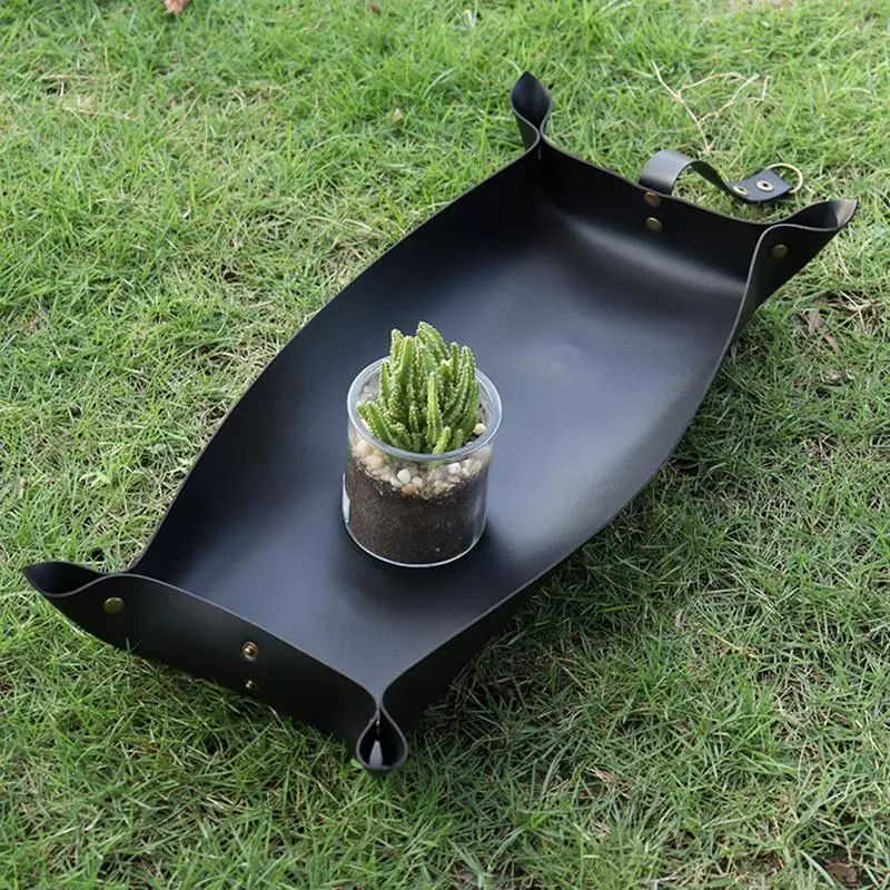 Alfombrillas grandes para macetas de plantas, estera impermeable para macetas de suculentas, plegable, para interior y exterior