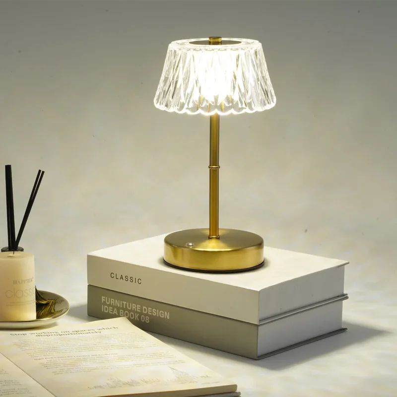 Metal touch switch night light hotel cafe bar desktop bedroom bedside ambient desk lamp