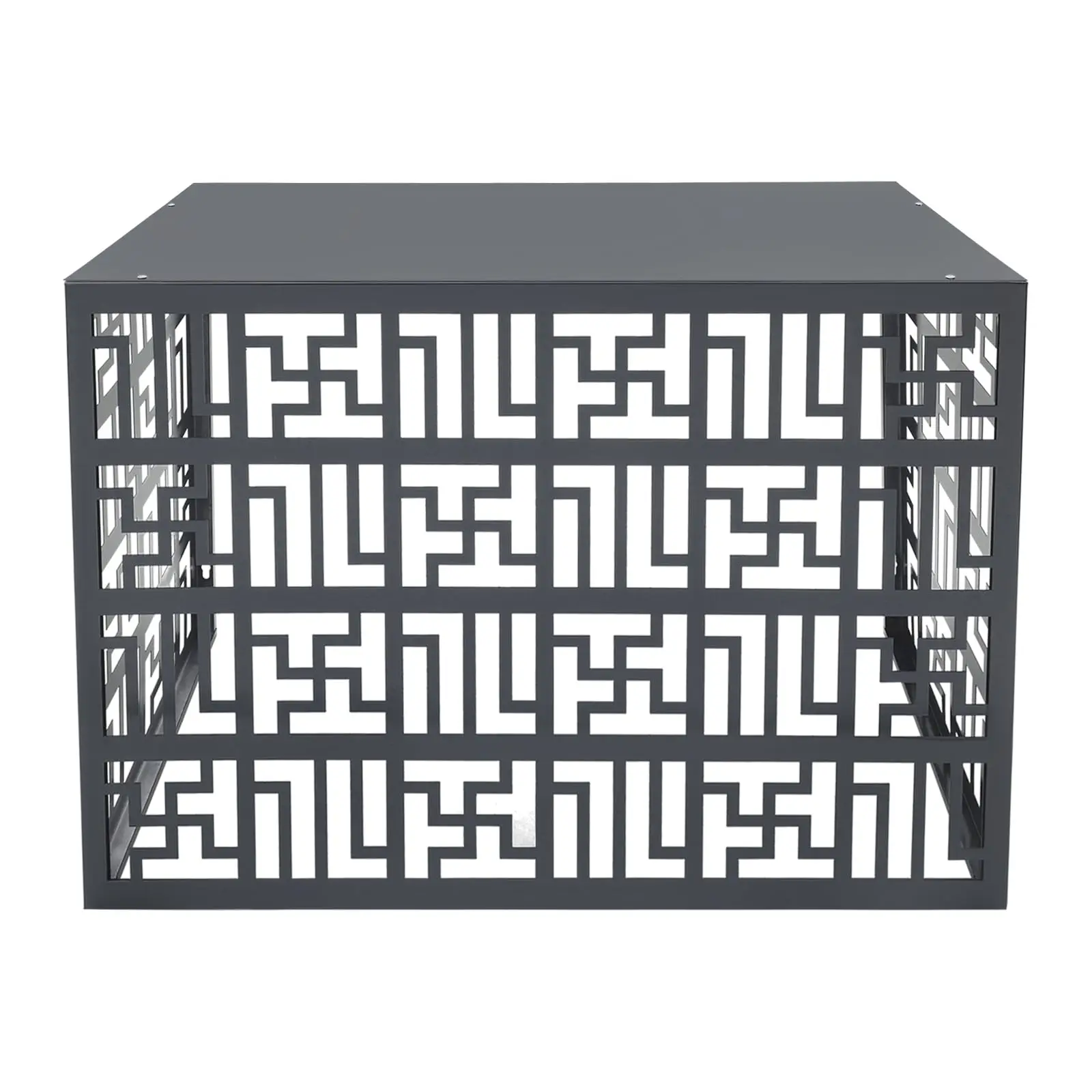 سياج مكيف الهواء، صندوق مركب معدني، شاشات الخصوصية، لوحات سياج، تصميم تعريشة، 4 لوحات لتكييف الهواء وسلة المهملات