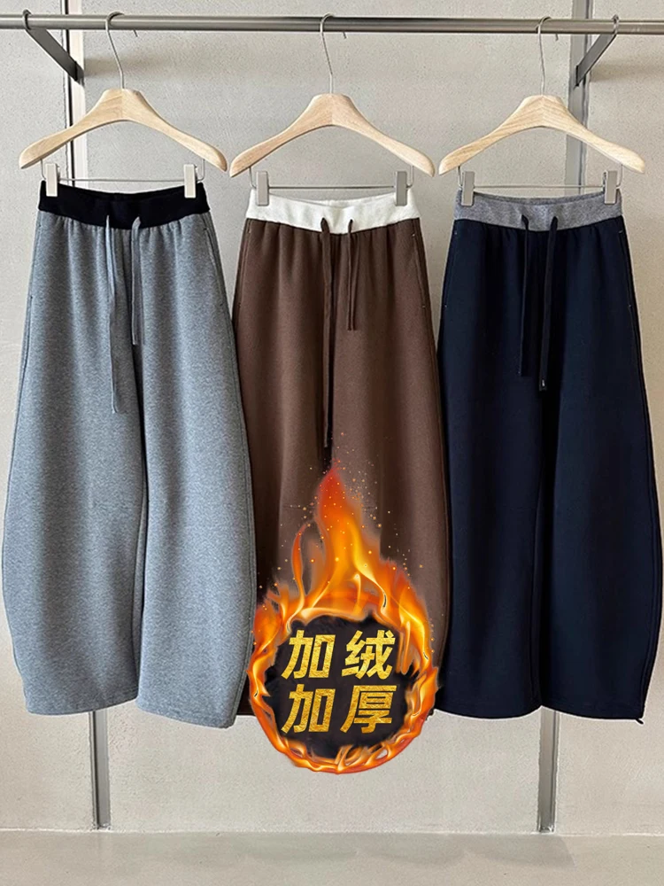 하이웨이스트 끈이 있는 신축성 있는 스포츠 캐주얼 팬츠 여성용 패치워크 나이프 슬리밍 다용도 바지