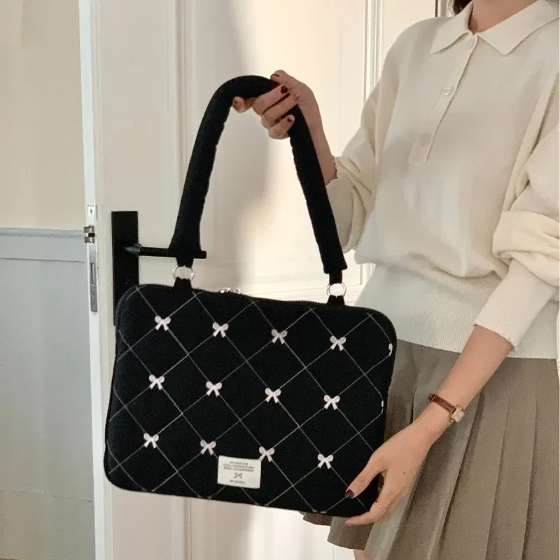 Bowknot Laptop Computer Hanging Protective Sleeve Bag For Macbook For IPad Pro For DELL For HP Notebook PC Handbag Protector