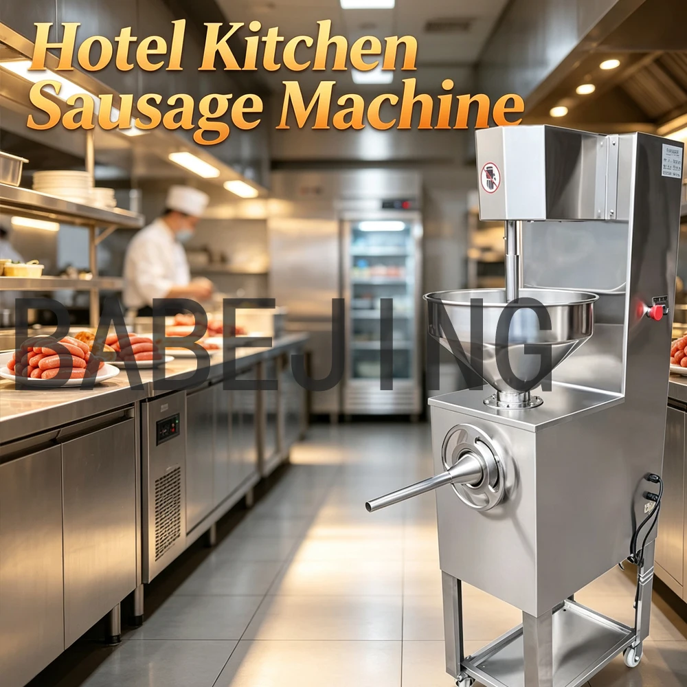 BABEJING Commercial Stainless Steel Meat Filling Machine Fully Automatic Electric Pneumatic Sausage Filling Mixer for Kitchen