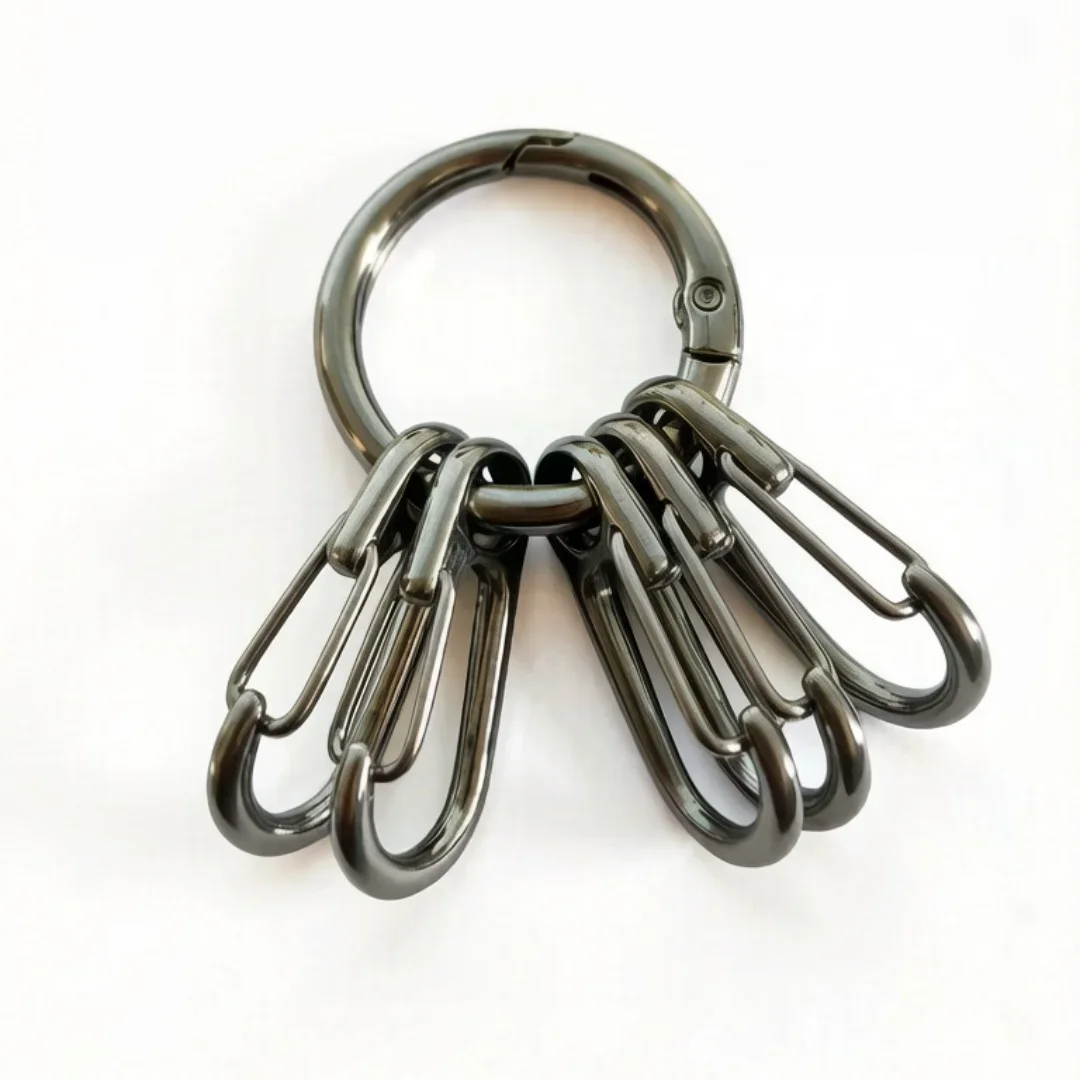 Metall-O-Ring-Federverschlüsse mit 5 Stück Hakenverschlüssen für DIY Öffnbare Runde Karabiner Schlüsselanhänger Clips Hakenverschlüsse Zubehör – Detail 7