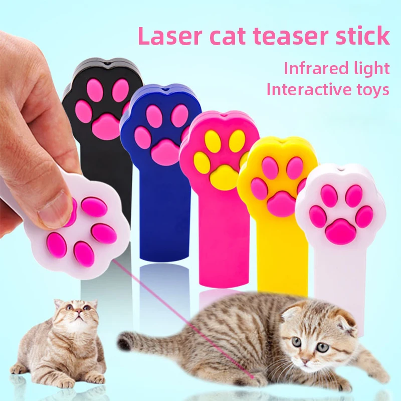 

Laser Cat and Dog Teaser Stick Funny Cats Interactive Laser Toy Training and Playing Chase Infrared Pet Supplies Cat Accessories