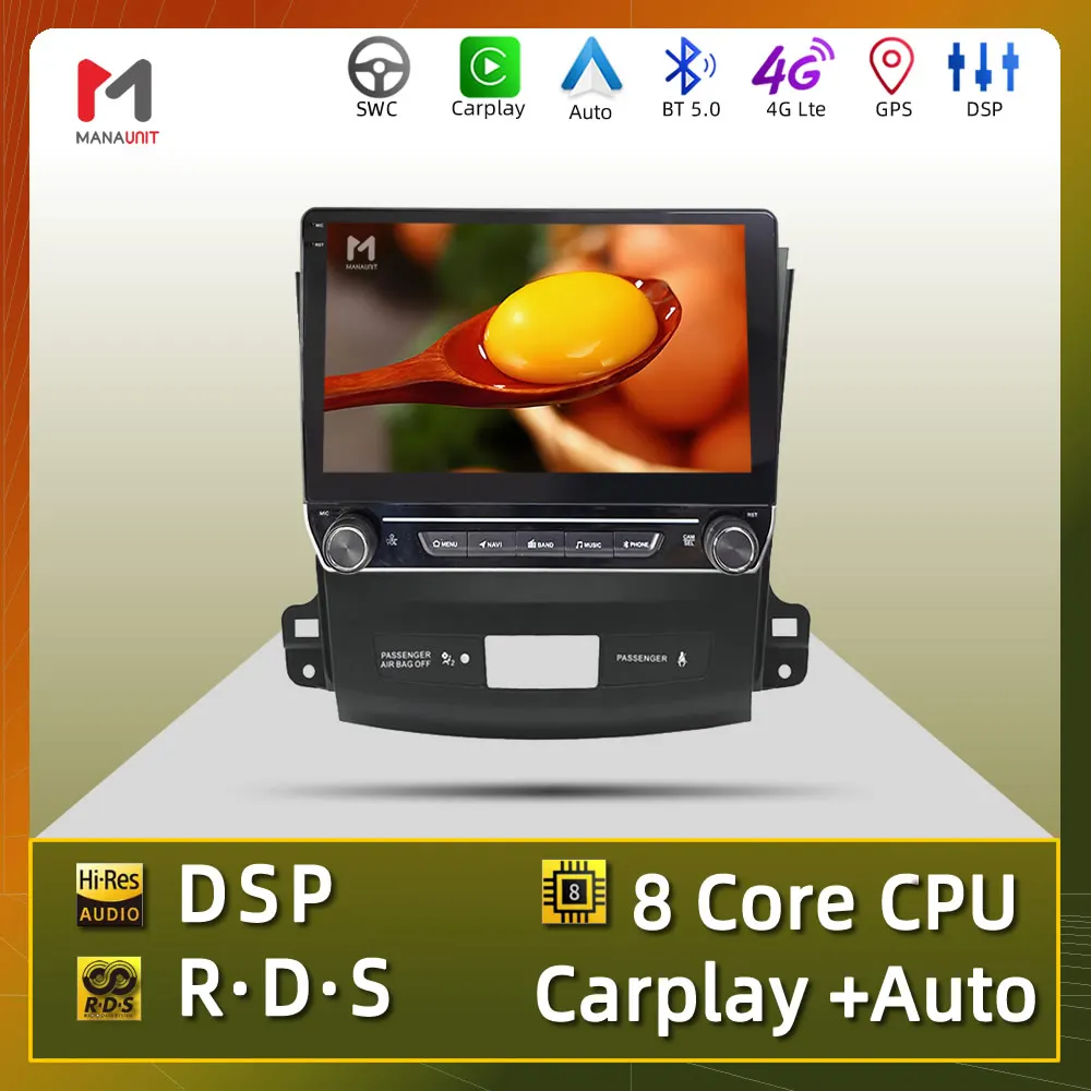 

Автомобильный плеер 9,7 дюйма для Mitsubishi outlander 2005-2011 Carplay Tesla, автомобильный стиль, вертикальное мультимедийное Видео Радио, GPS, стерео головное устройство