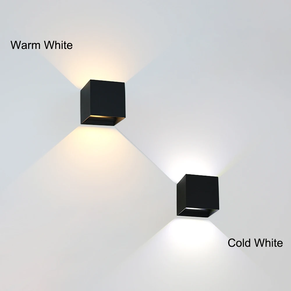 Modern Square Outdoor Wall Lamp Waterproof IP65 Indoor LED Wall Lamp Up and Down Light Aluminum Exterior Wall Light Fixtures