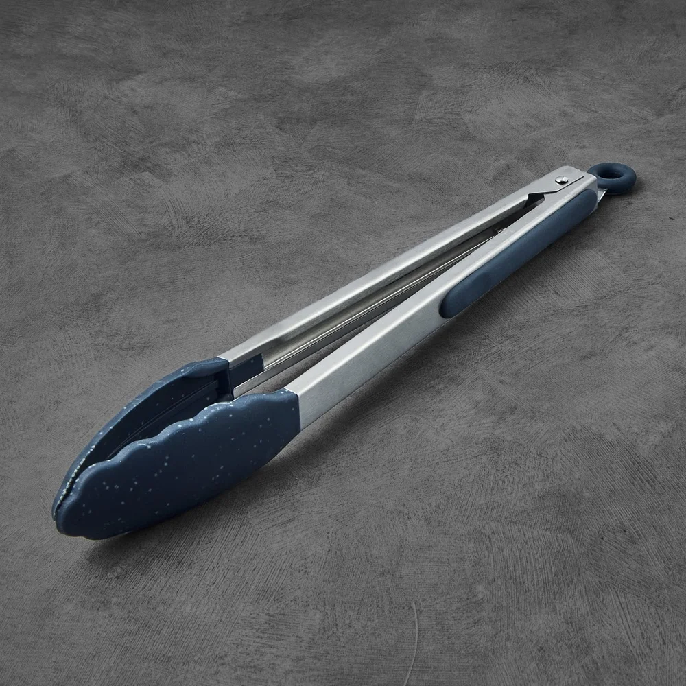 مقاومة للحرارة ملقط سيليكون آلية قفل غير عصا خفيفة الوزن دائم المطبخ شواء سلطة تخدم أواني الصفر