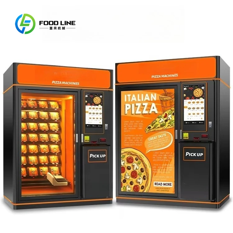 Mesin Penjual Otomatis Pizza Roti Makanan Panas Layar Sentuh Pintar Layanan Mandiri 24 Jam Profesional yang Dapat Disesuaikan