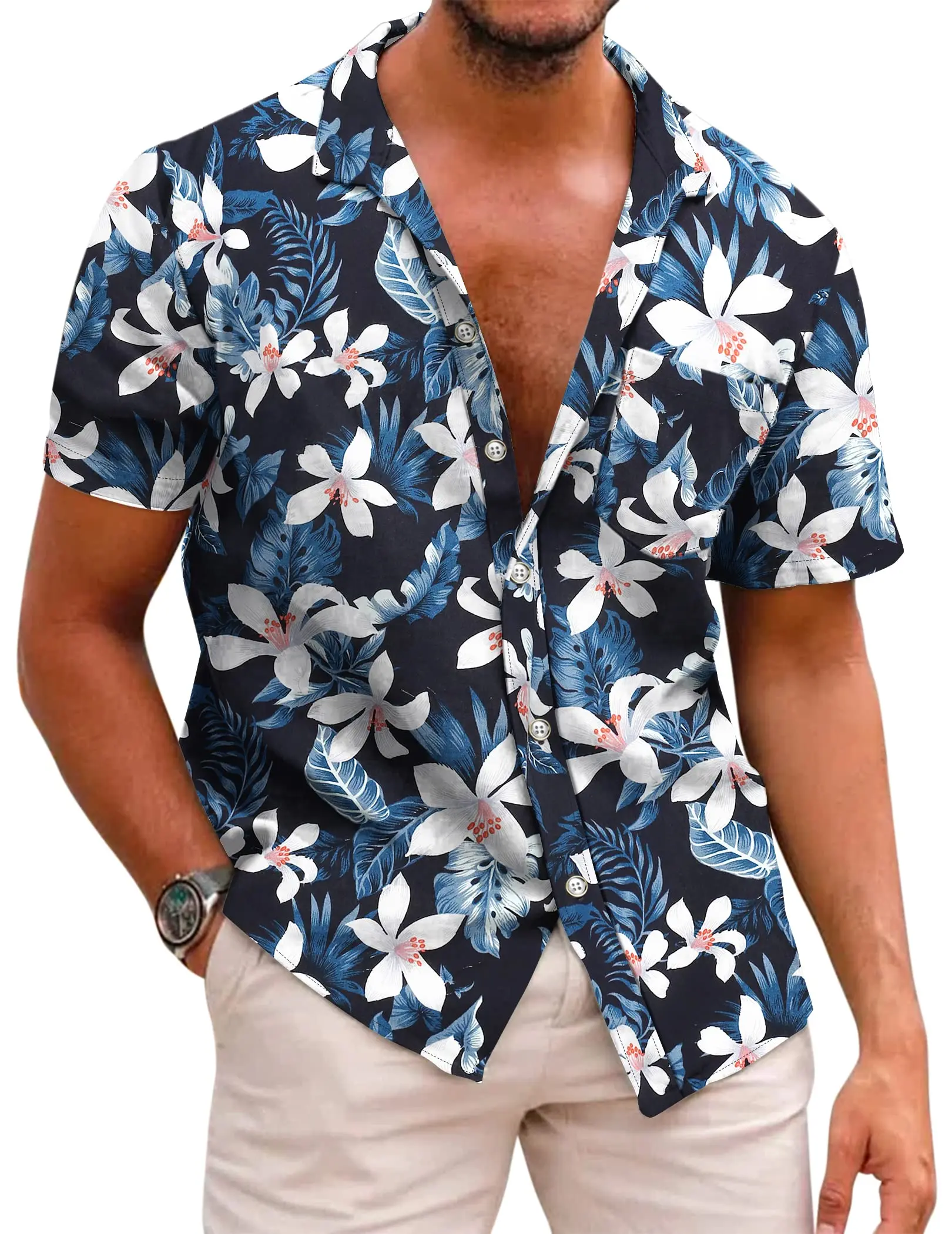 Hawaii Mode Herren Blumen hemden Männer 3D-Druck Y2k Strand Kurzarm Camisa Sommer Bluse Vintage Kleidung für Mann Kleidung