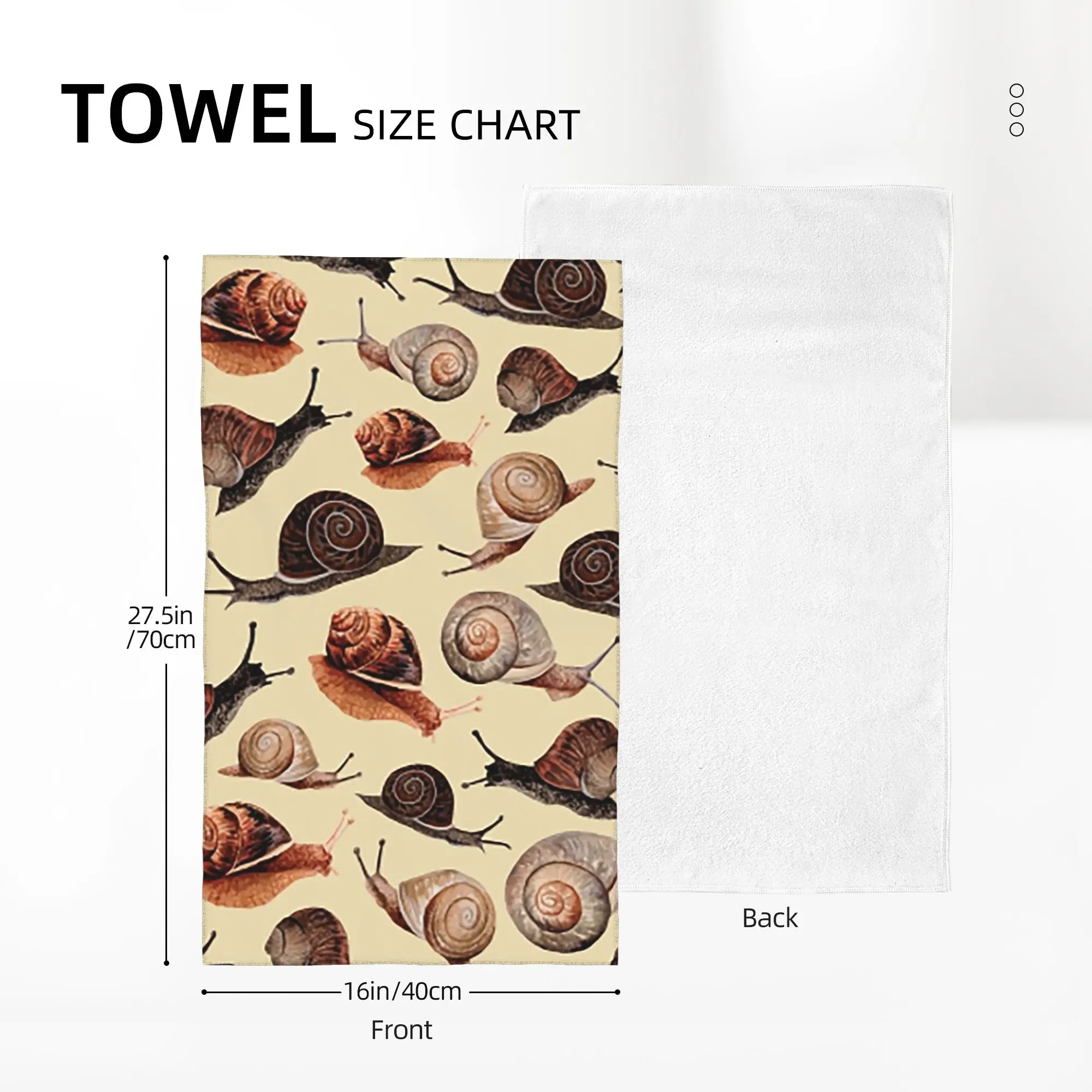 Custom A Slew of Snails Soft Face Towel Quick Dry Pool Bath Cotton Towels Breathable