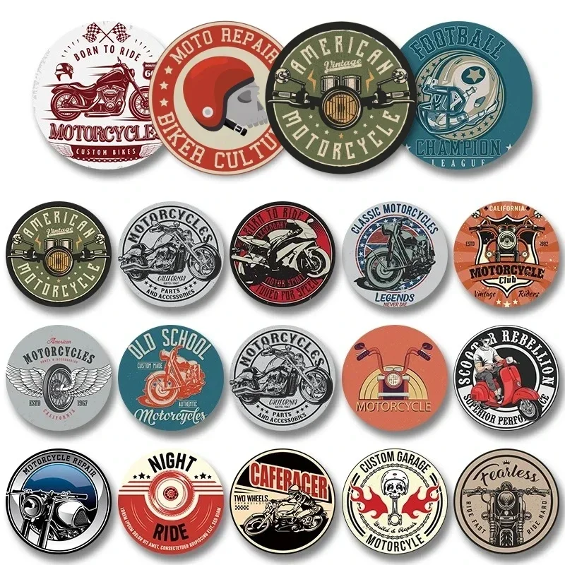 Vintage Metal Tin Signs Motorcycle Round Plaques Decor Speed Racing Biker Culture Metal Plate Retro Wall Decor Bar Pub