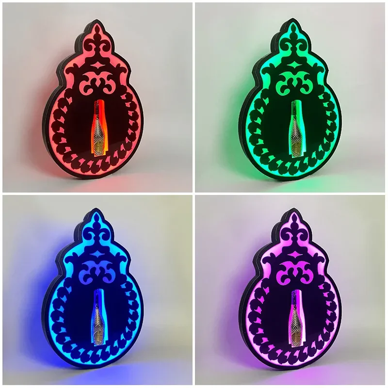 Creative Gourd Shaped LED Wine Rack Colorful Luminous Bottle Holder for Bar KTV Champagne Display Stand Home Decor Accessory