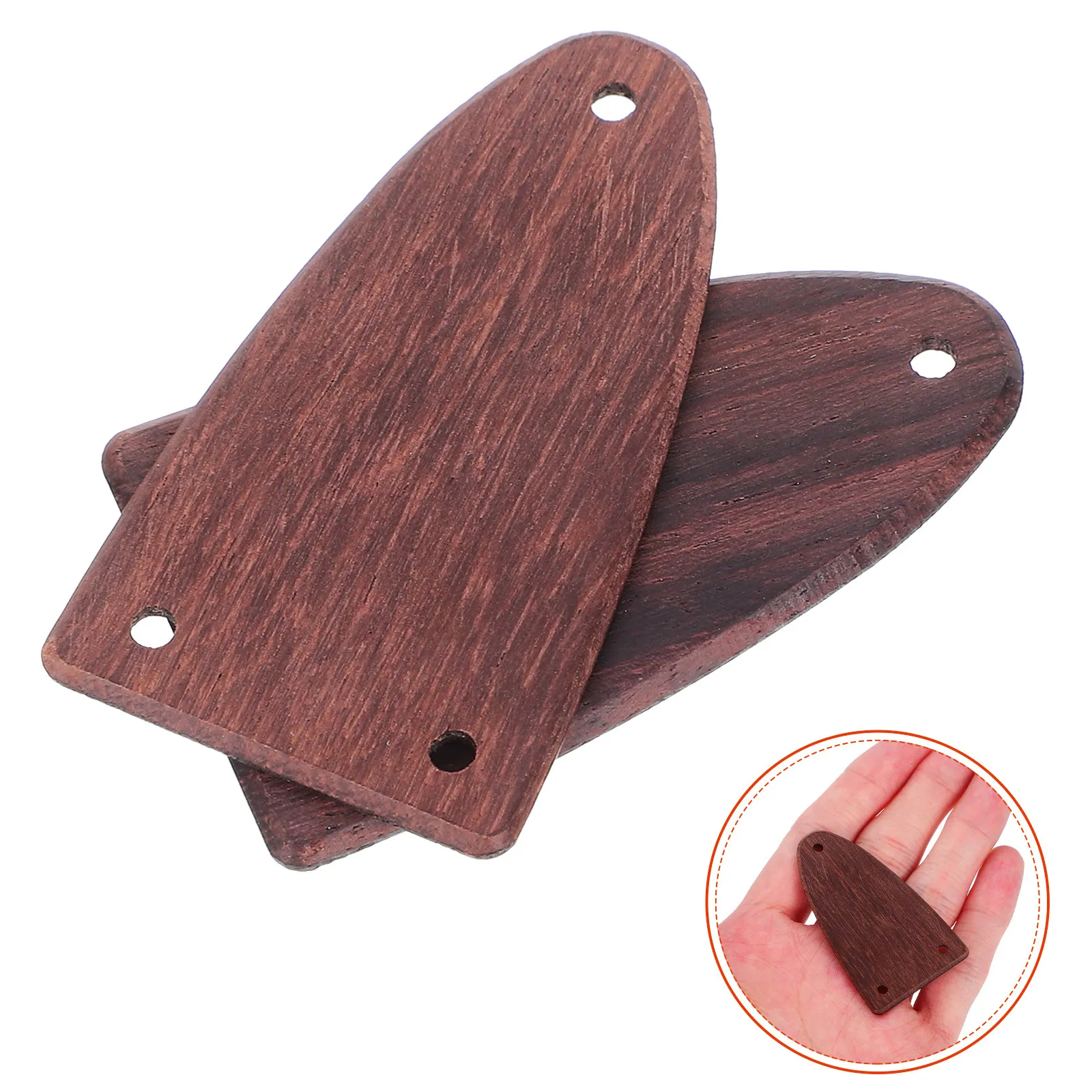 2Pcs Wood Guitar Truss Rod Covers Semi Oval Shape Electric Guitar Bass Ukulele Replacement Parts Accessories Wood Covers Plate