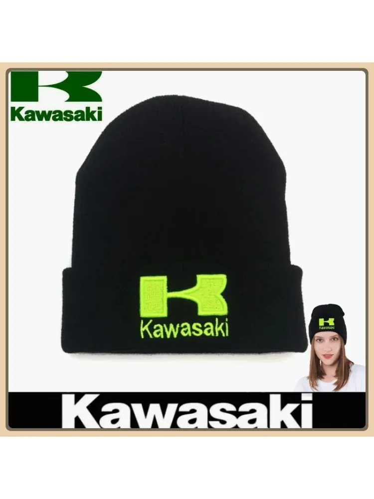 AliExpress Kawasaki Men's Women's Autumn and Winter Fashion Embroidered Kawasaki Hat Moto GP Hat for Kawasaki Badge Winter Warm Knitted Cap