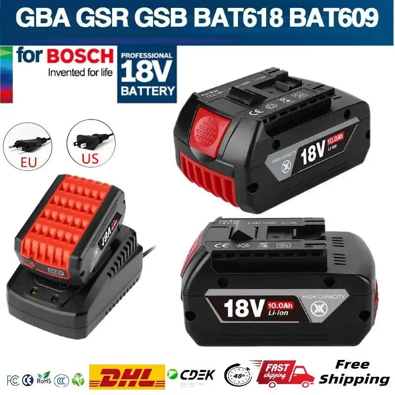 

18V 10.0Ah for Bosch 18V professional system cordless tools battery replacement BAT609 BAT618 GBA18V80 21900 battery suitable