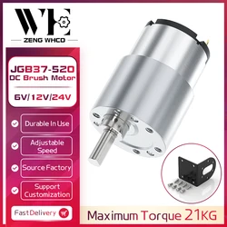 JGB37-520 Miniature High Torque Gearbox 6V/12V/24V 7RPM~960RPM High Power Micro Speed Reversible Electric Gear DC Brush Motor