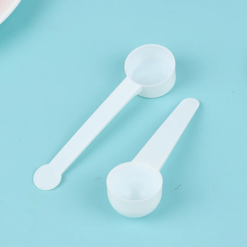 10Pcs Household 1g 3g 5g 10g Kitchen White Measuring Plastic Scoop Measuring Spoons Milk Powder Spoons 2ml/6ml/10ml/20ml/30ml