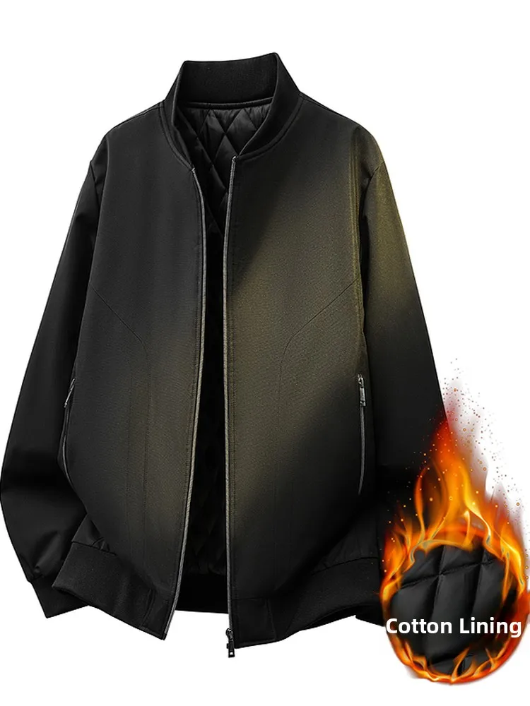 

Мужская хлопковая куртка с воротником-бомбером, спортивная, повседневная, оверсайз, утепленная, осенне-зимняя, новинка, модный городской стиль