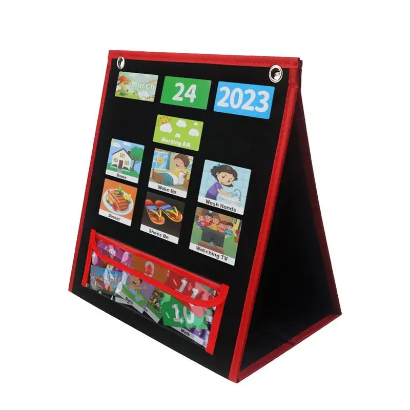 

Kids Visual Schedule Daily Calendar Chart Board Preschool Early Learning Toys Time Date Month Festival Weather Season Mood