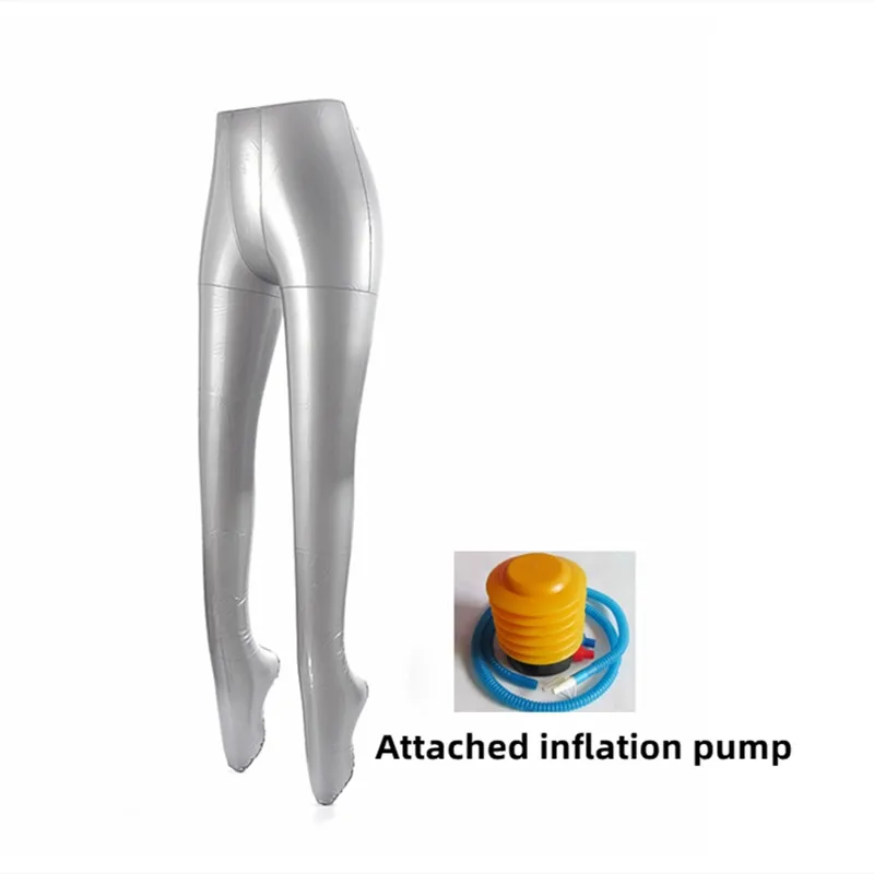 An Inflatable Plastic Silver Pants Model Mold Women Men Children Leg Mannequin for Pants Stockings Display Props