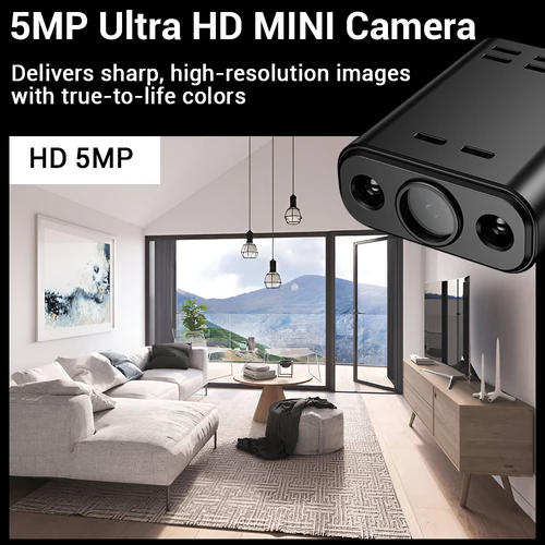 Imagen 2 del producto Mini cámara HD de 5MP con WIFI, batería integrada, seguimiento humano, videocámaras de monitoreo remoto IP, visión nocturna IR, cámara portátil corporal
