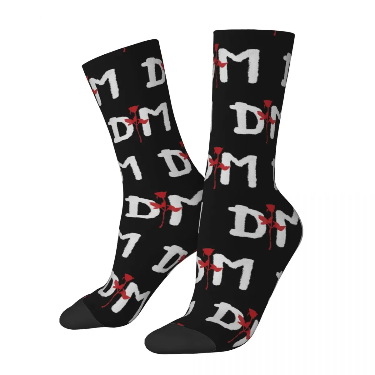 Happy Funny Men's Socks Casual Red Rose Center Sock Polyester Depeches Mode Graphic Women's Socks Spring Summer Autumn Winter