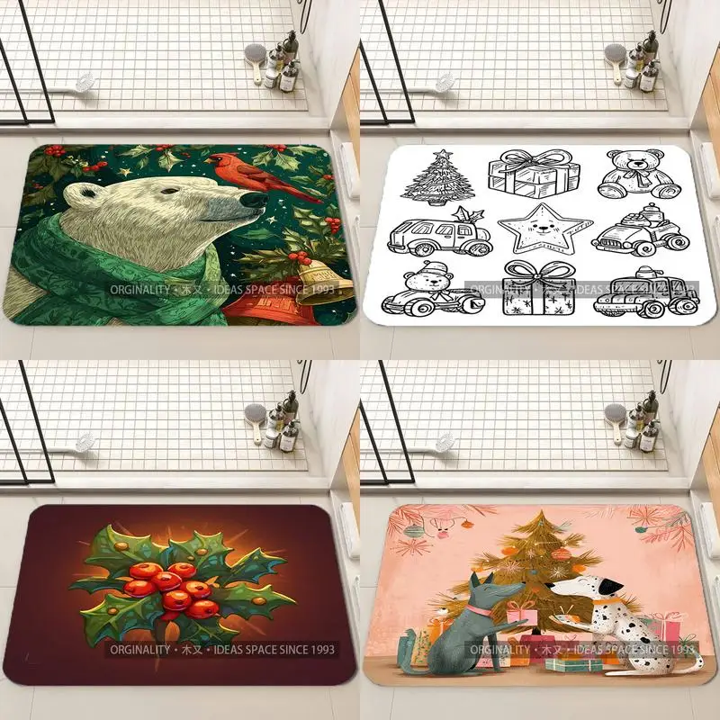 Christmas Cute Pattern Mat Living Room Decoration Home Sofa Non-Slip Carpet Study Bedroom Tatami Children'S Soft Floor Mat