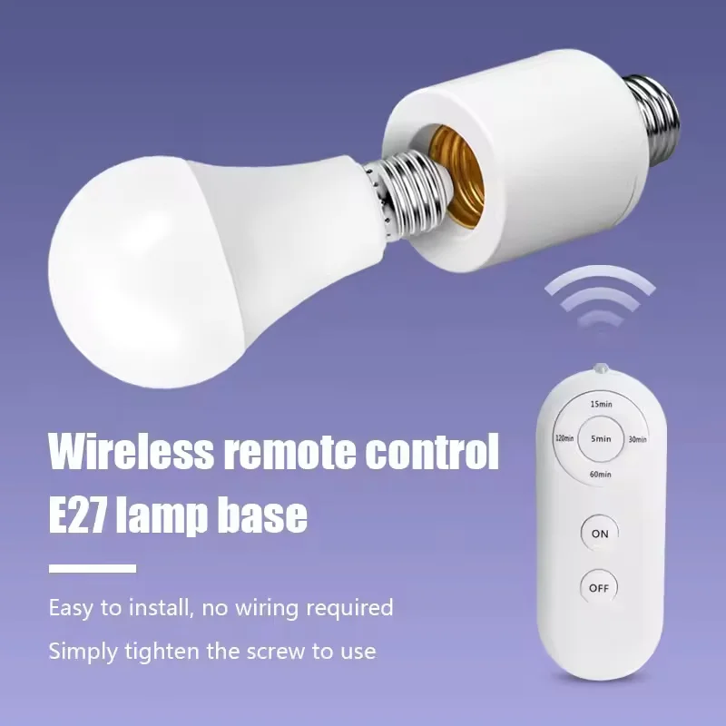 E27 60w controle remoto sem fio inteligente temporizador interruptor suporte da lâmpada 110v 220v casa multi interruptor de luz quarto do bebê interruptor temporizador