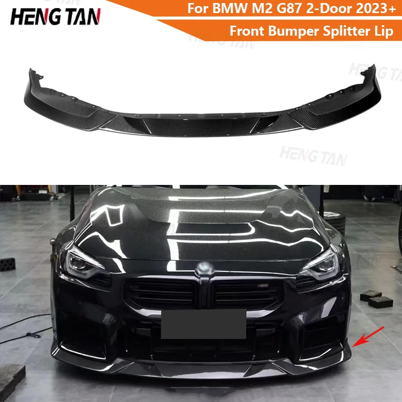 Car Front Bumper Lip Chin Parts For BMW M2 G87 2-Door 2023+ Dry Carbon Fiber Body kit Front Bumper Splitter Diffuser Lip