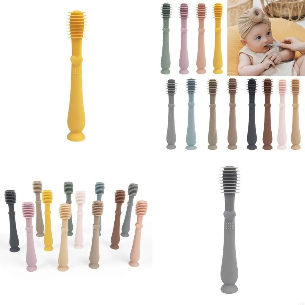

97BE Silicone Toothbrush Toddler Care Teeth Gum Cleaning Brush for Toddlers Infants Newborn Baby Training Tooth Brush