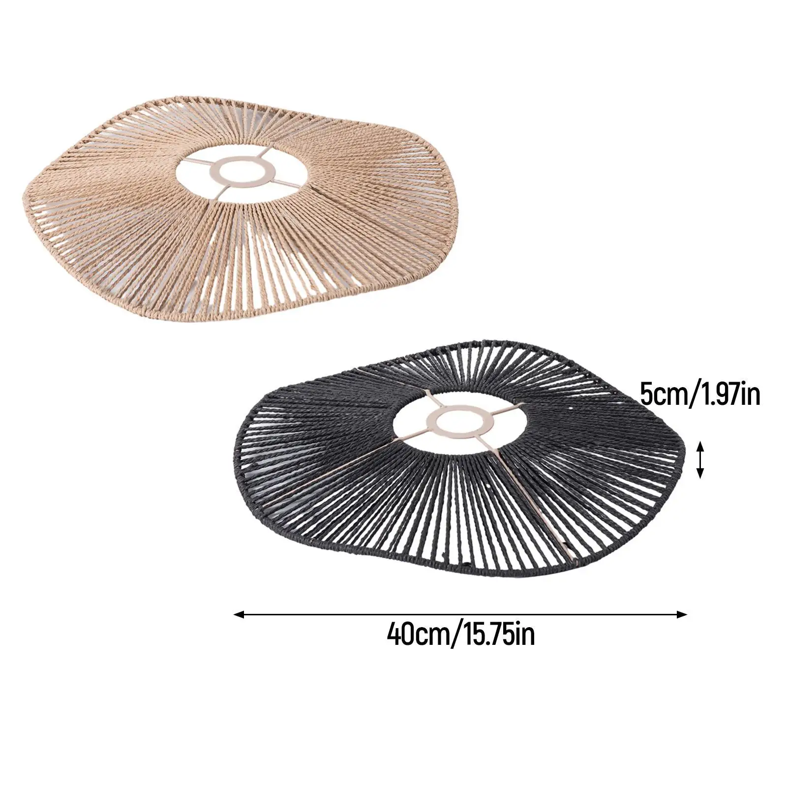 Woven Paper Rope Lampshade Rustic Ceiling Lamp Shade Boho Pendant Light Shade for Restaurant Dining Room Bedside Living Room