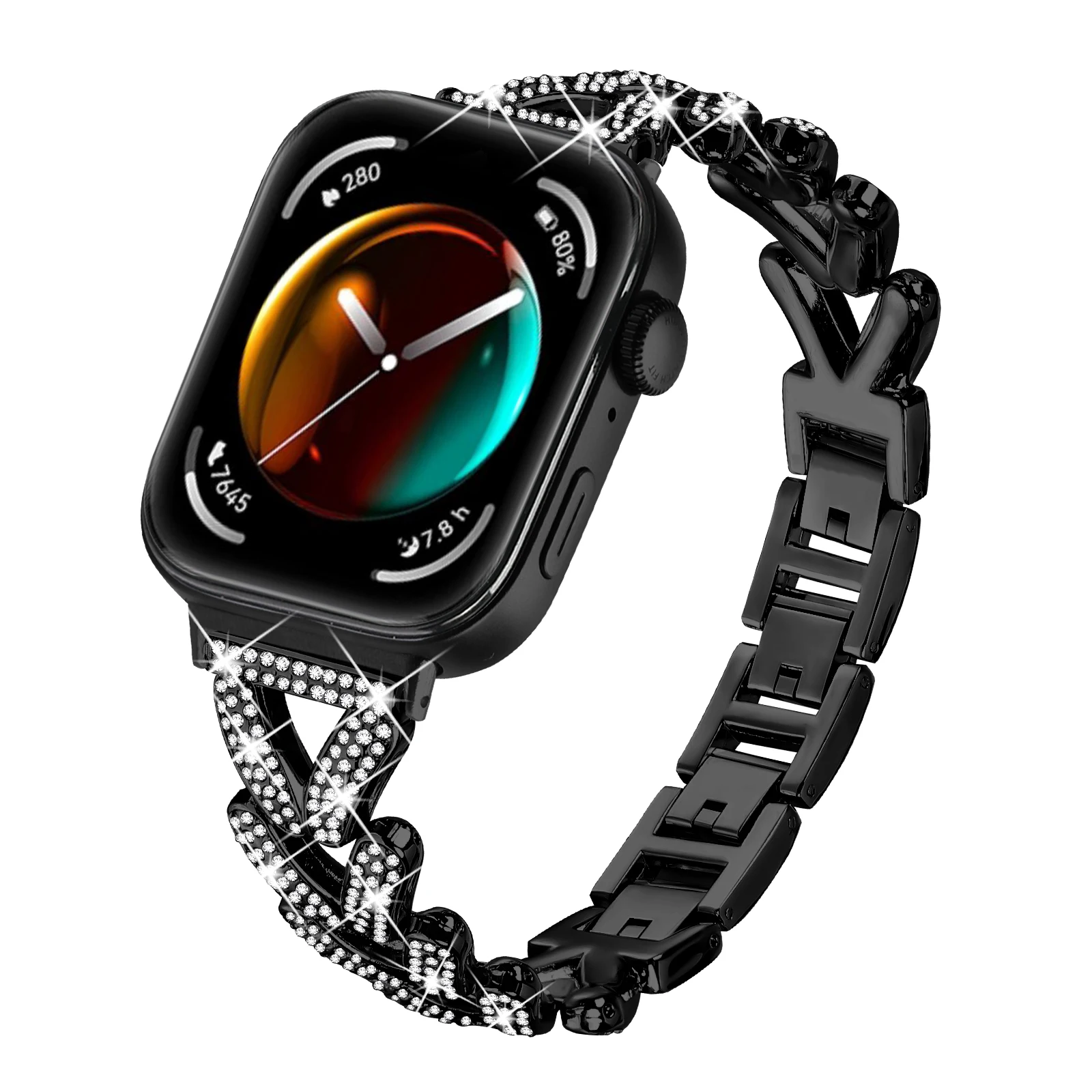 For Huawei Watch Fit 3 4 5 5Pro Strap Stainless Steel band Women Men V-Shape Diamond Metal Bracelet Correa for Huawei fit 4 4pro
