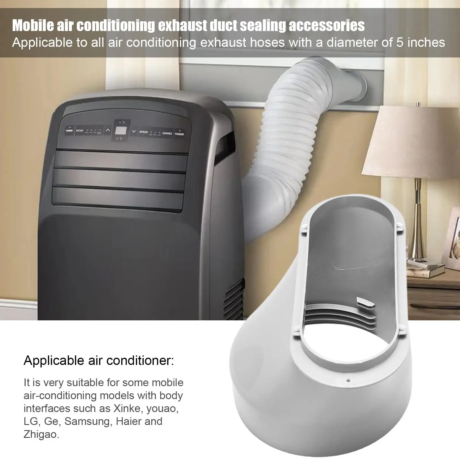 AC Hose Connector Mobile Air Conditioner Exhaust Hose Connector Portable AC Coupler with Good Sealing Effects Pipe Accessories