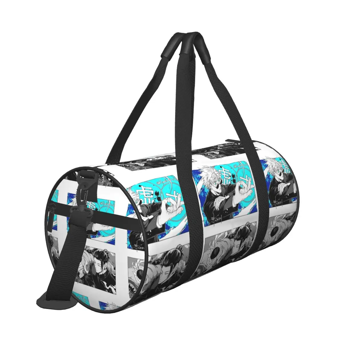 Anime Satoru Gojo Japan Sports Bags Travel Training Gym Bag with Shoes Graphic Handbag Male Female Design Waterproof Fitness Bag